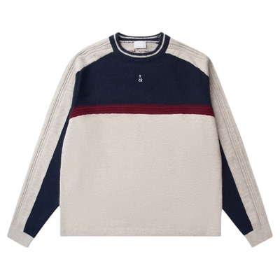 roaringwild撞色拼接针织衫毛衣