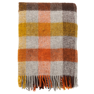 瑞典进口Klippan羔羊毛毯格纹条纹毯秋冬北欧沙发盖毯羊毛抱枕套