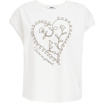 ONLY艺术感植绒刺绣T恤