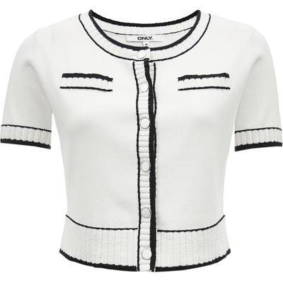 ONLY撞色开衫小香风针织衫