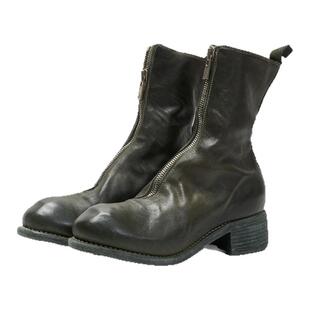 GUIDI  潮流都市女士经典PL2粗跟前开口拉链休闲短靴银泰 301596