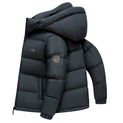 鸭鸭短款羽绒服男2025冬季新款连帽时尚潮流加厚保暖通勤外套潮Y