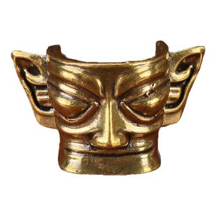 三星堆黄铜大立人像纵目面具神鸟摆件创意礼物四川纪念品家居装饰