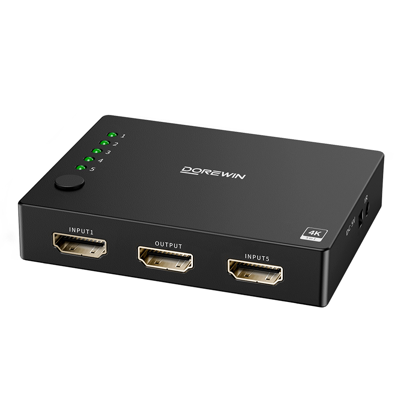 达而稳 HDMI切换器三/五进一出分线2.1版8k高清线4K/120Hz电脑主机电视显示游戏机音视频转换器屏幕3/5进1出