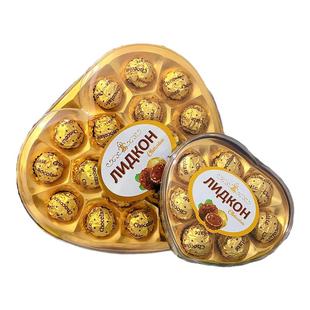 俄罗斯风味巧克力球心形巧克力礼盒装生日礼物喜糖情人节礼物国产