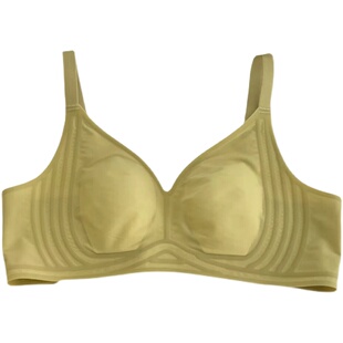 特薄冰丝无钢圈聚拢大胸显小收副乳芒果固定杯果冻条无痕文胸内衣