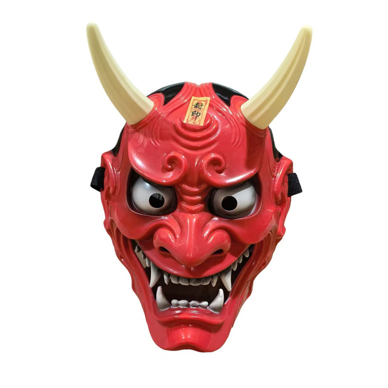 日式般若全脸面具恶魔头套万圣节cos道具恐怖面具新款ABS材质