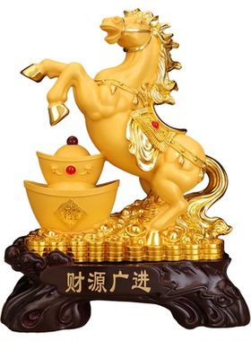 马上发财马摆件招财聚宝盆
