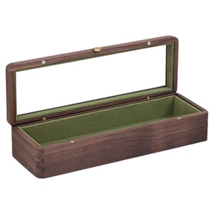 长条收纳盒项链首饰盒实木透明展示盒新款桌面高级小众饰品盒防尘