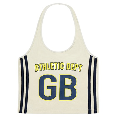 GOODBAI athletic GB logo撞色印花织带挂脖背心
