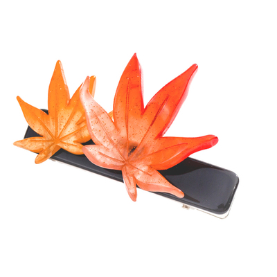 osewaya发夹秋季枫叶淑女气质