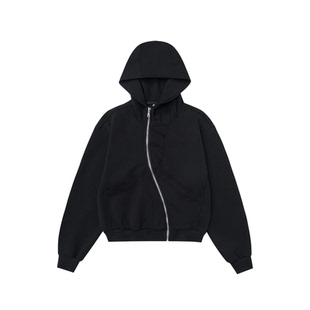 短句先生斜拉链连帽卫衣卫衣