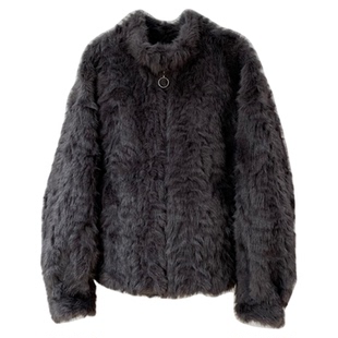 特价高质感环保皮草仿小湖羊皮毛一体立领短款年轻款冬毛毛外套女