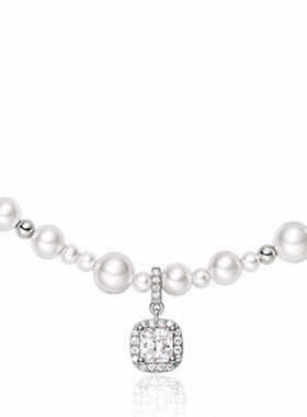 HEFANG何方珍珠项链方糖锁骨链女