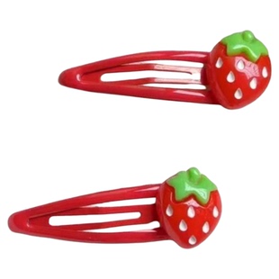 (大红草莓水果发夹)女生女孩发卡甜美可爱bb夹碎发侧边夹头饰