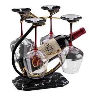 红酒架摆件轻奢高档家用红酒杯套装高级感高脚杯架子倒挂置物架