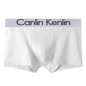 Canlin Kenlin男士内裤纯棉夏季四角平角正品高档名牌短裤白色青