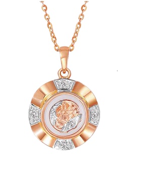 香港时来运转紫荆花镶钻锁骨链