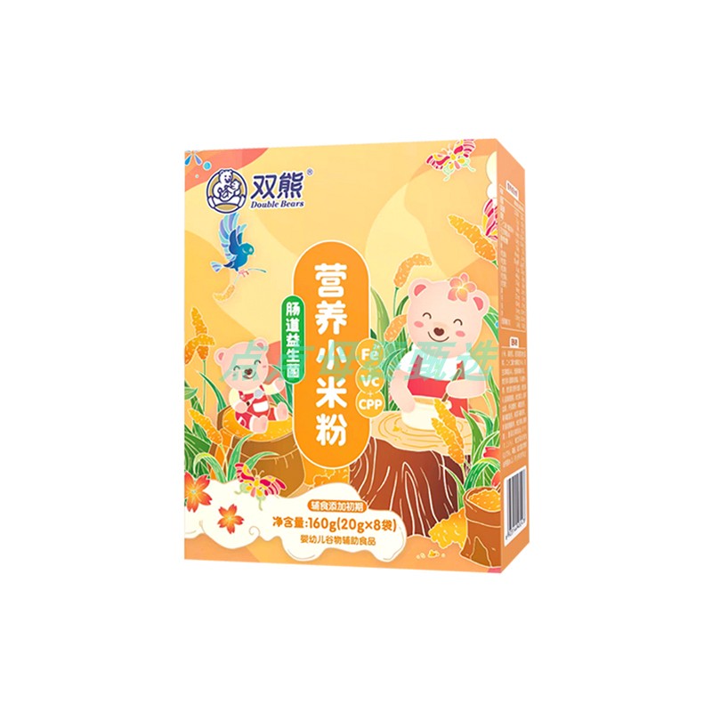 双熊盒装小米粉160g正品铁锌钙