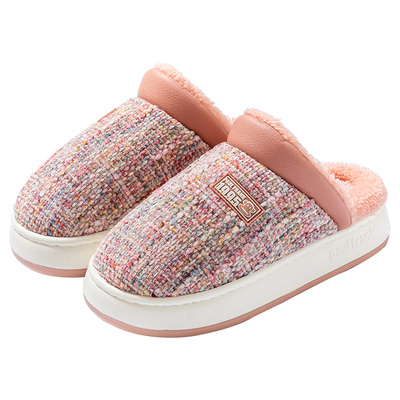 大嘴猴冬季毛毛加厚保暖棉拖鞋