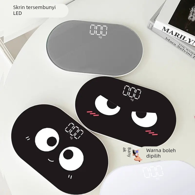 镜面体重秤小型迷你家用电子秤便携体脂秤称重精准宿舍人体减肥秤