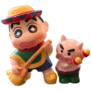 蜡笔小新网红爆款盲盒2025新款女孩可爱肥嘟嘟的小星愿左卫门手办