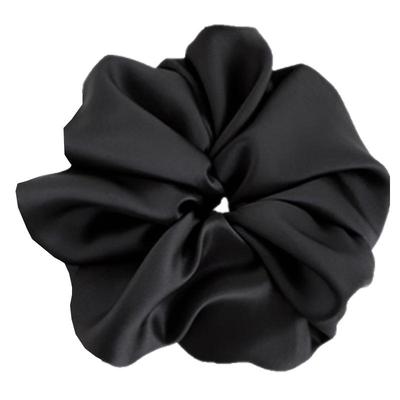 超大20cm黑色缎面大肠发圈慵懒风