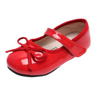 女童公主风春秋单鞋洋气韩版小童浅口瓢鞋魔术贴儿童宝宝防滑皮鞋