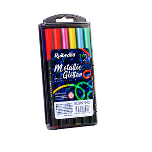 锐牌闪光马克笔儿童闪光彩色笔软头水彩笔荧光笔带闪粉小学生专用划重点幼儿园彩笔水性画画笔亮晶晶发光笔芯