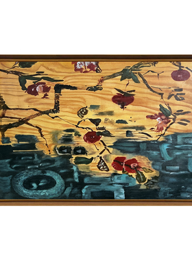 BT|《柿柿如意》纯手绘客厅油画