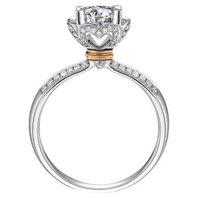 D色莫桑石花苞手捧花戒指