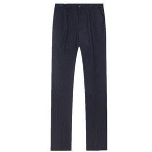 中国中行男裤银行男西裤工装裤职业装西装裤暗红蓝条纹男式西裤