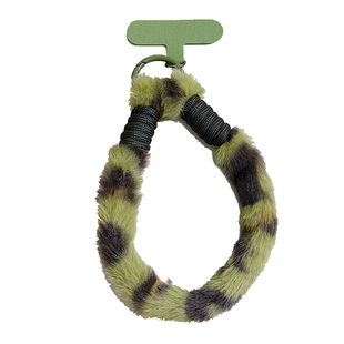 毛绒豹纹手机挂绳新款挂链手腕绳携带神器防丢防掉女带垫片挂件锁扣男耐用高端防摔防盗钥匙防丢户外百搭登山