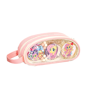 双面网格扎板！豌豆型痛包笔袋透明夹层可放吧唧二次元风高颜值文具盒女生铅笔盒小食量女孩款小学生