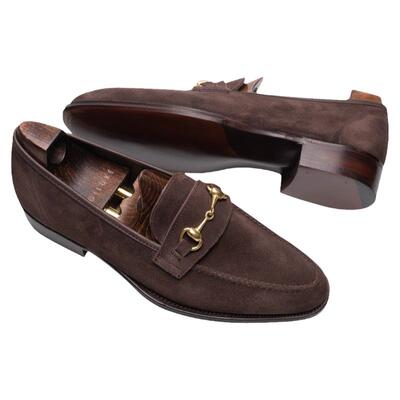 英国George Cleverley固特异皮鞋 马衔扣鹿皮手工乐福鞋男 Loafer