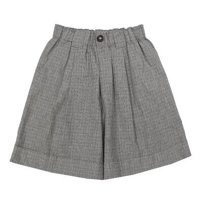 谜底短裤女2025夏季新品复古风日常棉麻提花宽松A型裤子252MK0526