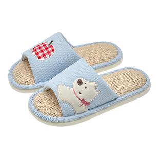 亚麻拖鞋女款春秋季2026新款可爱室内家居防滑防臭四季棉麻布拖鞋