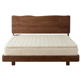 北美黑胡桃木床高端全实木床1米8双人床家用主卧大床北欧原木家具