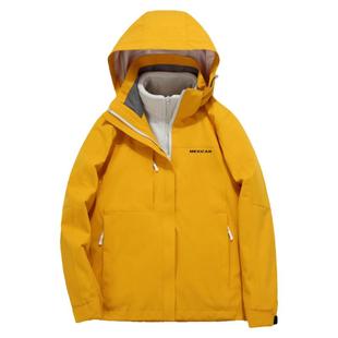 稻草人山系户外冲锋衣男女三合一可拆卸秋冬季防风防水外套登山服