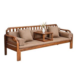 隐珏黑胡桃木新中式罗汉床实木客厅家用卧室小户型可推拉沙发床榻