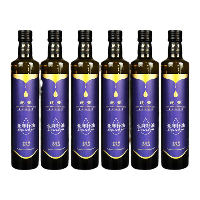 皖莹牌冷榨500ml*6瓶纯亚麻籽油