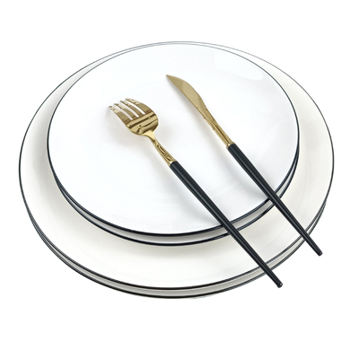 牛排意大利面刀叉白色儿童盘子