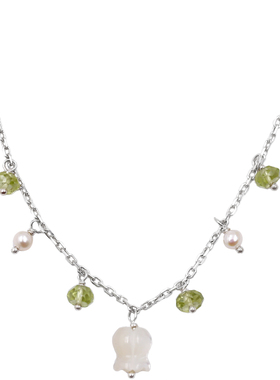 春日山谷丨铃兰花透辉石纯银项链