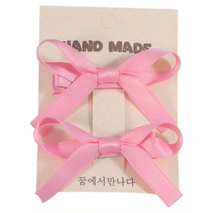 韩国女童发饰基础简约百搭蝴蝶结儿童发夹宝宝对夹发卡边夹发饰