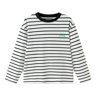 巴拉巴拉儿童长袖t恤男女童打底衫纯棉春装2026新款童装条纹上衣
