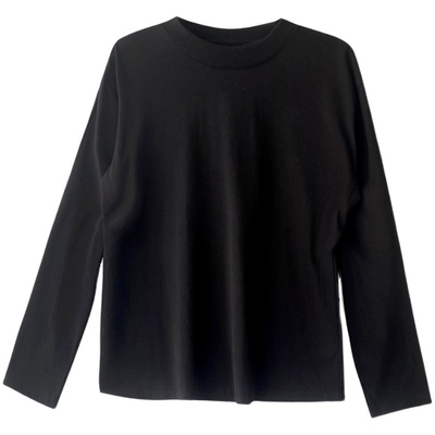 条纹圆领宽松长袖T恤内搭打底衫