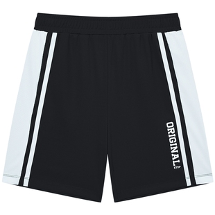 特步童装男童拼接速干短裤儿童潮酷五分裤2026夏季款大童时尚裤子