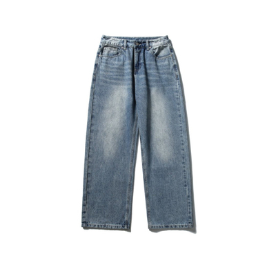 ONUN复古水洗浅蓝色直筒牛仔裤