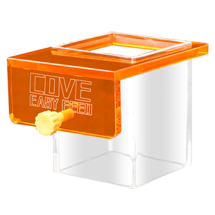 COVE鱼缸喂食器防飘散亚克力喂食圈上浮鱼食饲料方形喂食盒投食圈