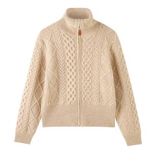 CHESONSE【云朵屋】LP家 复古轻奢休闲羊毛衫高领绞花针织衫3079